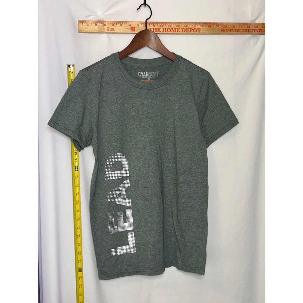 CYANSOFT Graphic T Shirt Green LEAD Logo Short Sleeve Casual Tee Women's S‎
